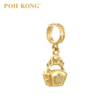 POH KONG 916/22K Gold Happy Love "FuGui" Heart Shape Box Charm Pendant