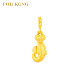 POH KONG 916/22K Yellow Gold Dolphin With Heart Shape Pendant