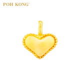POH KONG 916/22K Yellow Gold Beaded Side Heart Pendant