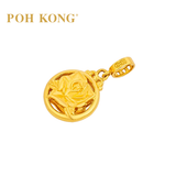POH KONG 916/22K Yellow Gold Happy Love Roses Pendant