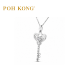 POH KONG 750/18K White Gold Diamond Key Pendant