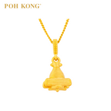 POH KONG 916/22K Yellow Gold Vintage Propeller Plane Pendant