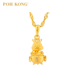 POH KONG 916/22K Yellow Gold Auspicious "CAI" Zodiac Snake Pendant