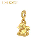 POH KONG 916/22K Yellow Gold Squirrel With 'FU' Fortune Bag Pendant