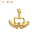 POH KONG 916/22K Yellow Gold Happy Love Swans Pendant