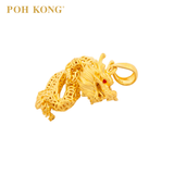POH KONG 916/22K Yellow Gold Auspicious Dragon's Prosperous Ascendancy Pendant