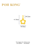 POH KONG 916/22K Gold Machined Carved Flower Pendant