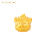 POH KONG 916/22K Yellow Gold Pudding Cat Charm