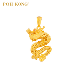 POH KONG 916/22K Yellow Gold Auspicious Dragon's Prosperous Ascendancy Pendant