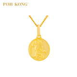 POH KONG 916/22K Yellow Gold Disney Baby Toddler Minnie Round Pendant