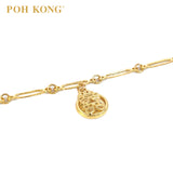 POH KONG 916/22K Yellow Gold Happy Love Round Shape Double Happiness Bracelet