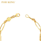 POH KONG 916/22K Yellow Gold Happy Love Round Shape Double Happiness Bracelet