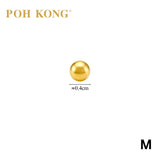 POH KONG 916/22K Yellow Gold Classic Round Shape Earrings