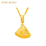 POH KONG 916/22K Yellow Gold Anggun Kuih Kapit Pendant
