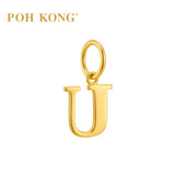 POH KONG 916/22K Yellow Gold Exquisite Alphabet Pendant U