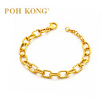 POH KONG 916/22K Yellow Gold Classic Paperclip Design Bracelet
