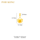 POH KONG 916/22K Yellow Gold Semicircle Shopper Bag With Flower Pendant