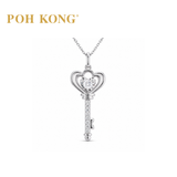 POH KONG 750/18K White Gold Diamond Key Pendant