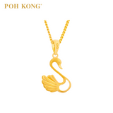 POH KONG 916/22K Gold Happy Love Swam Pendant