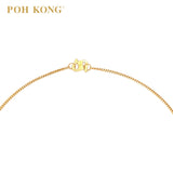 POH KONG 916/22K Gold Machine Carved Single Curb Chain Necklace