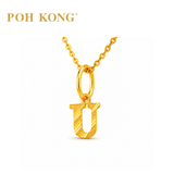 POH KONG 916/22K Yellow Gold Exquisite Alphabet Pendant U
