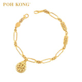 POH KONG 916/22K Yellow Gold Happy Love Ruyi Round Shape Bracelet