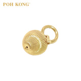 POH KONG 916/22K Yellow Gold  Striped Apple Pendant