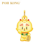 POH KONG 999/24K Gold Yuurei Neko Sama Maneki Pendant