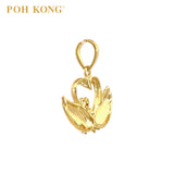 POH KONG 916/22K Yellow Gold Happy Love Swans Pendant