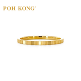 POH KONG 916/22K Yellow Gold Ridged Band Wedder Ring