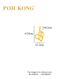 POH KONG 916/22K Pure Yellow Gold Exquisite Triple Love Pendant