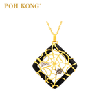 POH KONG 916/22K Yellow Gold Tranz Nature Spider With Agate Pendant