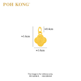 POH KONG 999/24K Yellow Gold Clover Shaped Zodiac Snake Pendant