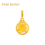 POH KONG 916/22K Yellow Gold Happy Love Roses Pendant