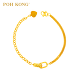 POH KONG 916/22K Yellow Gold Geometric Square Bracelet