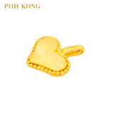 POH KONG 916/22K Yellow Gold Beaded Side Heart Pendant