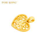 POH KONG 916/22K Gold Anggun Love and Flower Pendant (L)