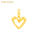 POH KONG 916/22K Yellow Gold Hollow Contour Heart Pendant