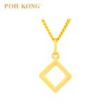 POH KONG 916/22K Yellow Gold Exquisite Square Pendant