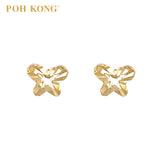 POH KONG 916/22K Yellow Gold Layered Striped Butterfly Earrings