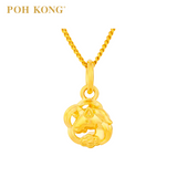 POH KONG 916/22K Yellow Gold Unicorn with Cloud Pendant