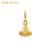 POH KONG 916/22K Yellow Gold Vintage Propeller Plane Pendant