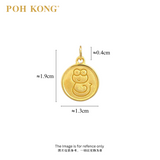 POH KONG 999/24K Yellow Gold Round Shaped Zodiac Snake Pendant