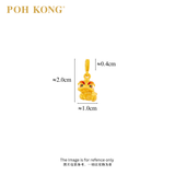 POH KONG 916/22K Yellow Gold Lion Dance With Red Enamel Pendant