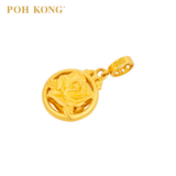 POH KONG 916/22K Yellow Gold Happy Love Roses Pendant