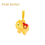 POH KONG 916/22K Yellow Gold "PingAn" Elephant Pendant
