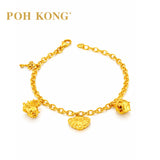 POH KONG 916/22K Yellow Gold Auspicious Four Blessing Bracelet