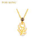 POH KONG 916/22K Gold Tranz Spider With White Agate Pendant