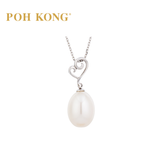 POH KONG 375/9K White Gold Heart Pearl Pendant