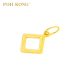 POH KONG 916/22K Yellow Gold Exquisite Square Pendant
